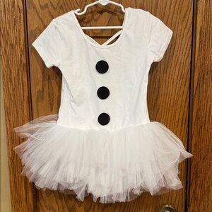 White Tutu Dress with Black Accents Leotard Ballet Dance Snowman Christmas